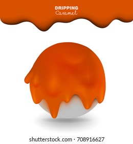 Dripping (flowing) liquid caramel