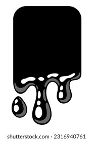Dripping flowing slime. Toxic mucus smudges drips. Leaking paint streak.