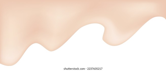 Dripping glaze background. Vanilla liquid sweet flow. Vector illustration.