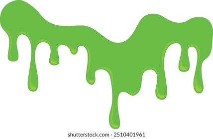 Dripping goo. Sticky green slime splatter blob