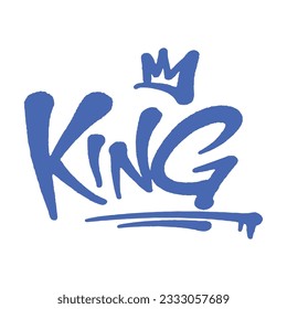 Dripping graffiti lettering, King,good for graphic design resources, stickers, prints, decorative assets, posters, and more.