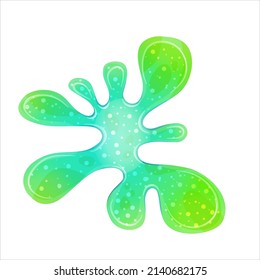 Dripping green goo slimes isolated. Slimes splash, flow of muscus. Green colorful jelly for playing. Cartoon vector illustration