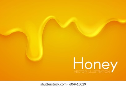 Dripping Honey Abstract Background. Sweet Space. Vector illustration
