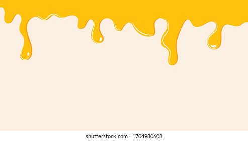 Dripping Honey Background, Vector Art And Illustration.