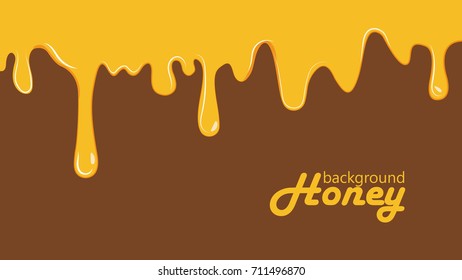 Dripping honey background, vector art and illustration.