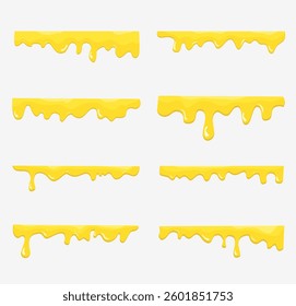  dripping honey drops vector set design