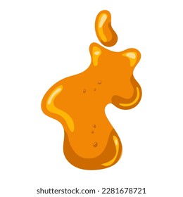 Dripping honey. Golden yellow syrup or juice dripping liquid oil splashes vector template