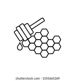 Dripping Honey line icon for web, mobile and infographics. Isolated on white background, graphic design vector symbols.
