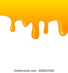 Dripping honey. Liquid honey background. Vector illustration.