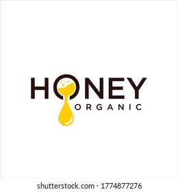 Dripping honey Logo Design Template. Honeycomb Logo Design Nature Organic. Beekeeping logo design with abstract bee. Bee logo Icon Symbol Vector Template. Beehive Icon