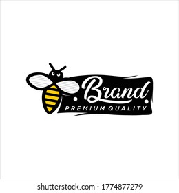 Dripping honey Logo Design Template. Honeycomb Logo Design Nature Organic. Beekeeping logo design with abstract bee. Bee logo Icon Symbol Vector Template. Beehive Icon