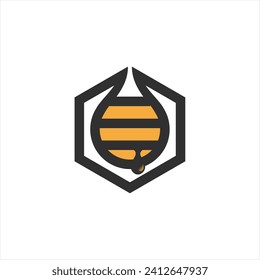 Dripping honey Logo Design Template. Honeycomb Logo Design Nature Organic