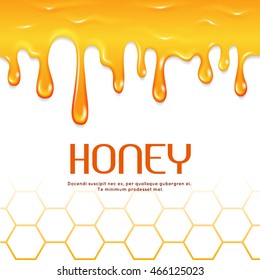 Dripping honey seamless vector border