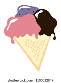 Dripping ice cream cone