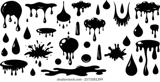 Dripping ink isolated vector illustration