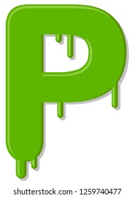 Dripping letter P vector icon