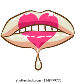 dripping lips clipart