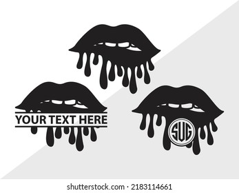 Dripping Lips Monogram SVG Printable Vector Illustration