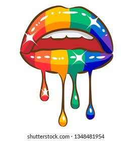 dripping lips  vector clipart