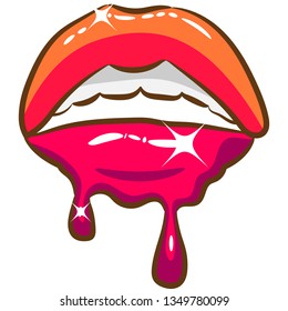 dripping lips vector design