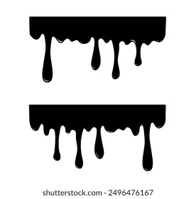 Goteo de líquido. Derrite la gota. Líquido que fluye aislado en el fondo blanco. fuga, salpicadura, líquido derramado. Gota de leche. Ilustración vectorial.