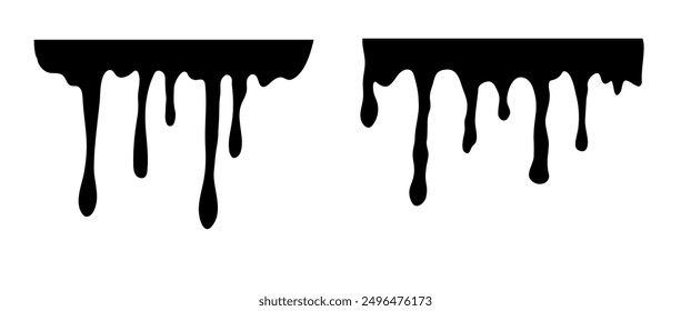 Dripping liquid. Melt drop. Flowing liquid isolated on white background. leak, splash, spilled liquid. Vector illustration.
