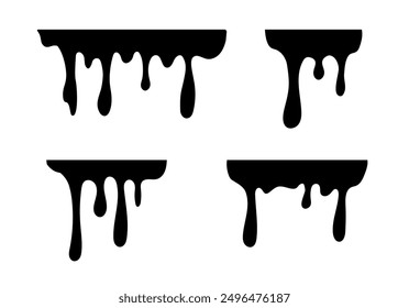 Dripping liquid. Melt drop. Flowing liquid isolated on white background. leak, splash, spilled liquid. Milk drop. Vector illustration.