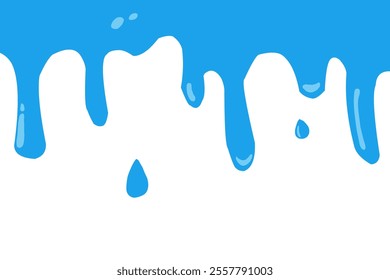 Dripping liquid. Melt drop. Flowing liquid isolated on white background. leak, splash, spilled liquid. water drop. Vector illustration.
