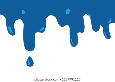 Dripping liquid. Melt drop. Flowing liquid isolated on white background. leak, splash, spilled liquid. water drop. Vector illustration.
