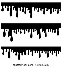 Dripping liquid. Paint flows. Current paint, stains. Design element for poster, banner, flyer, card. Vector illustration