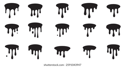 Dripping liquid shape vector on white background