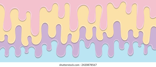 dripping liquid with sweet pastel colors in vector