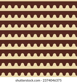 Dripping melted chocolate background. Brown and white chocolate shades. Seamless repeating vector pattern.