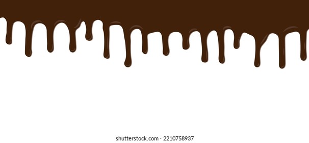 Dripping of melted chocolate, background. Vector illustration