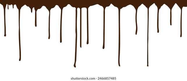 Dripping of melted chocolate, background. Vector illustration
