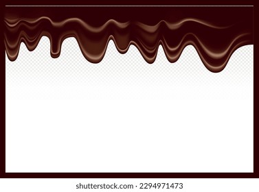 Dripping Melted Chocolate Realistic Illustration
