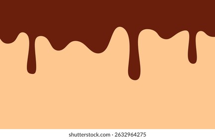 Goteo de chocolate derretido aislado. estilo plano chocolate derretido