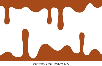 Dripping Melted Chocolates Isolated. flat style melted chocolate