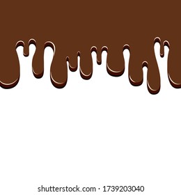 Derrame Chocolates Fundidos sobre fondo blanco. ilustración vectorial.