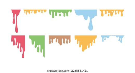 Dripping Melted Liquid Vector Set