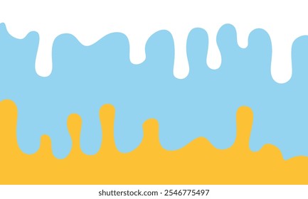 Tropfmilch und Käse werden sich vermischen. Milchvektor. Tropfende Milch und Käse Hintergrund mit Platz für Text, einzelne flache Vektorgrafik. Hintergrund