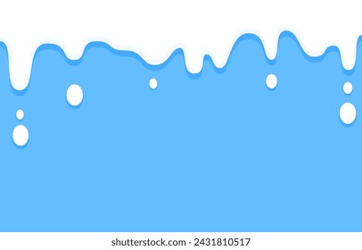 Dripping milk frame. Dripping milk flows down. Dripping liquid. Fluid fluid. Spilling paint. Falling paint. Abstract, liquid drops of ink.
