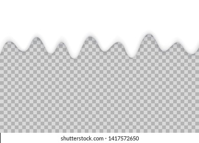 Dripping milk on transparent background
