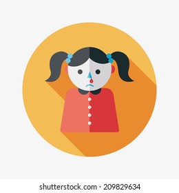 dripping nose flat icon with long shadow
