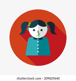 dripping nose flat icon with long shadow