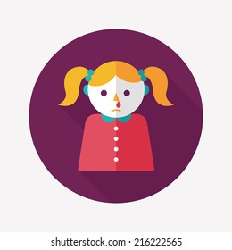 dripping nose flat icon with long shadow
