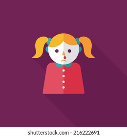 dripping nose flat icon with long shadow