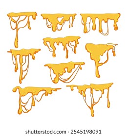 dripping oil stain set cartoon. clean spot, fabric surface, blot grease dripping oil stain sign. isolated symbol vector illustration