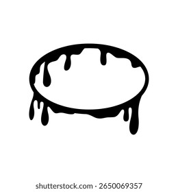 Dripping Oval Frame Vector Illustration