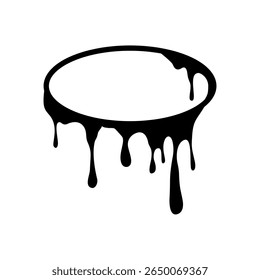 Dripping Oval Frame Vector Illustration